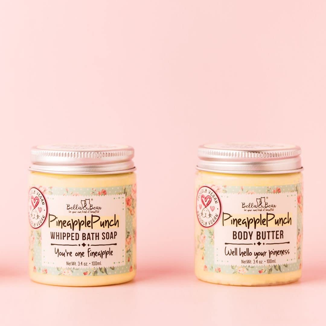 Bella & Bear Vegan Pineapple Body Butter - Travel Size 3.4 oz - Moisturizing & Fresh Scent - görsel 5