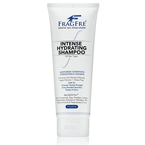 FRAGFRE Intense Hydrating Shampoo 8 oz - Fragrance Free Hypoallergenic Sulfate Free Moisturizing Shampoo for Sensitive Scalps & Color-Treated Hair Avelisse