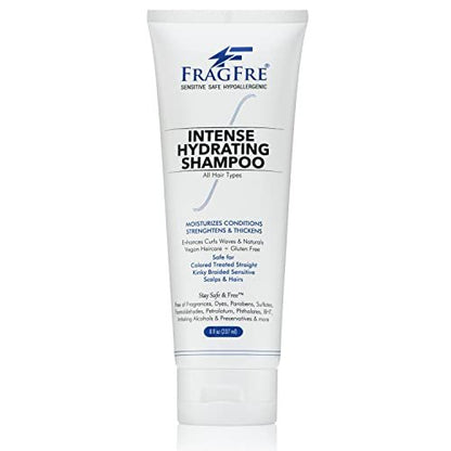 FRAGFRE Intense Hydrating Shampoo 8 oz - Fragrance Free Hypoallergenic Sulfate Free Moisturizing Shampoo for Sensitive Scalps & Color-Treated Hair Avelisse