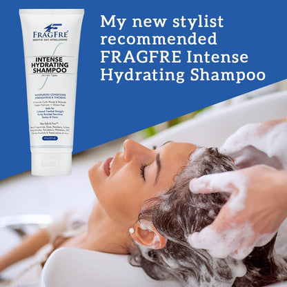 FRAGFRE Intense Hydrating Shampoo 8 oz - Fragrance Free Hypoallergenic Sulfate Free Moisturizing Shampoo for Sensitive Scalps & Color-Treated Hair Avelisse