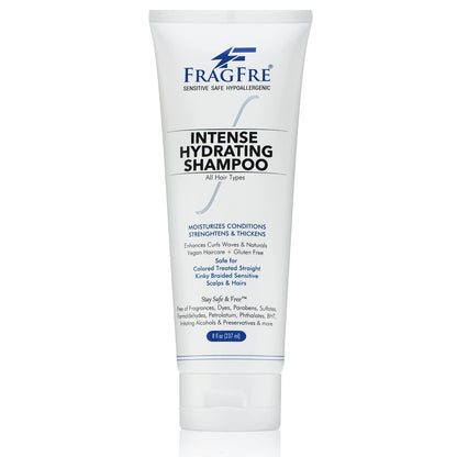 FRAGFRE Intense Hydrating Shampoo 8 oz - Fragrance Free Hypoallergenic Sulfate Free Moisturizing Shampoo for Sensitive Scalps & Color-Treated Hair Avelisse