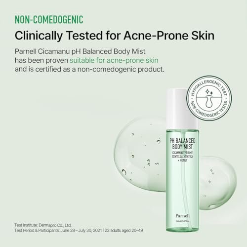 Parnell Cicamanu pH Balanced Body Mist - Centella Asiatica, Hyaluronic Acid, Ceramide, LHA, PHA - Mild Exfoliating, Soothing & Moisturizing Mist for Body (5.07 Fl Oz / 150ml) - görsel 12