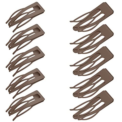 Chinco 24-Pack Double Grip Metal Hair Clips - Brown Snap Barrettes for Women - Salon-Quality Hair Accessories - görsel 2