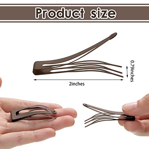 Chinco 24-Pack Double Grip Metal Hair Clips - Brown Snap Barrettes for Women - Salon-Quality Hair Accessories - görsel 4