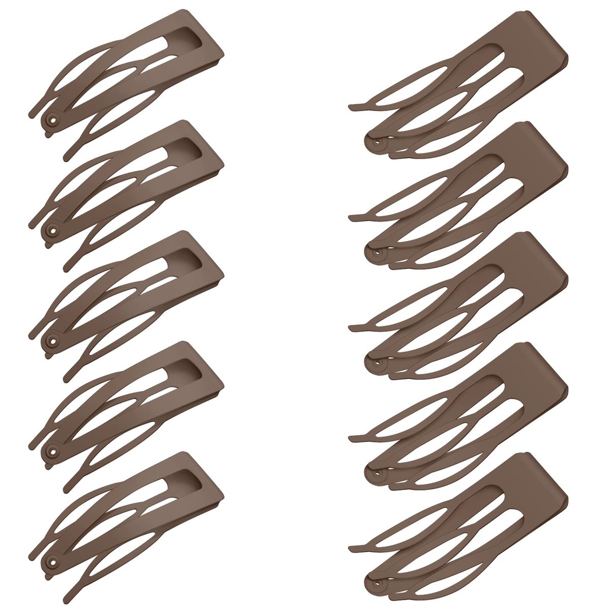 Chinco 24-Pack Double Grip Metal Hair Clips - Brown Snap Barrettes for Women - Salon-Quality Hair Accessories - görsel 1
