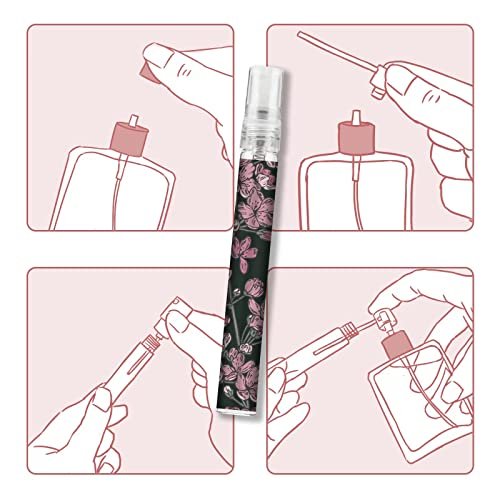 Facewegen 6-Pack Portable Travel Refillable Perfume Atomizer Bottles - 10ml Fragrance Spray Bottles for Women and Men - görsel 8