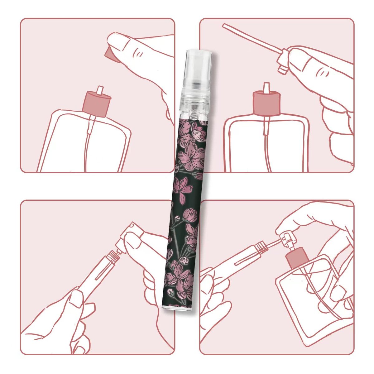 Facewegen 6-Pack Portable Travel Refillable Perfume Atomizer Bottles - 10ml Fragrance Spray Bottles for Women and Men - görsel 7