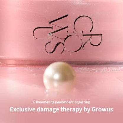 GROWUS Damage Therapy No-Wash Treatment Leave-In Conditioner Spray & Heat Protectant for Dry Damaged Hair - Anti-Frizz Detangler with Pearl Protein, Softness & Radiant Shine, 8.45 fl oz (Due Rose)