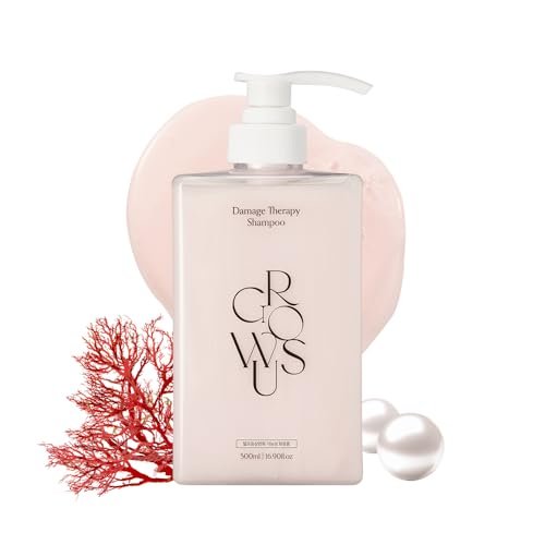 GROWUS Damage Therapy Shampoo - Salicylic Acid, Niacinamide, Dexpanthenol, Protein - Nourishing Shampoo for Frizzy and Damaged Hair, Paraben & Sulfate Free, 16.9 Fl Oz (500ml) Avelisse