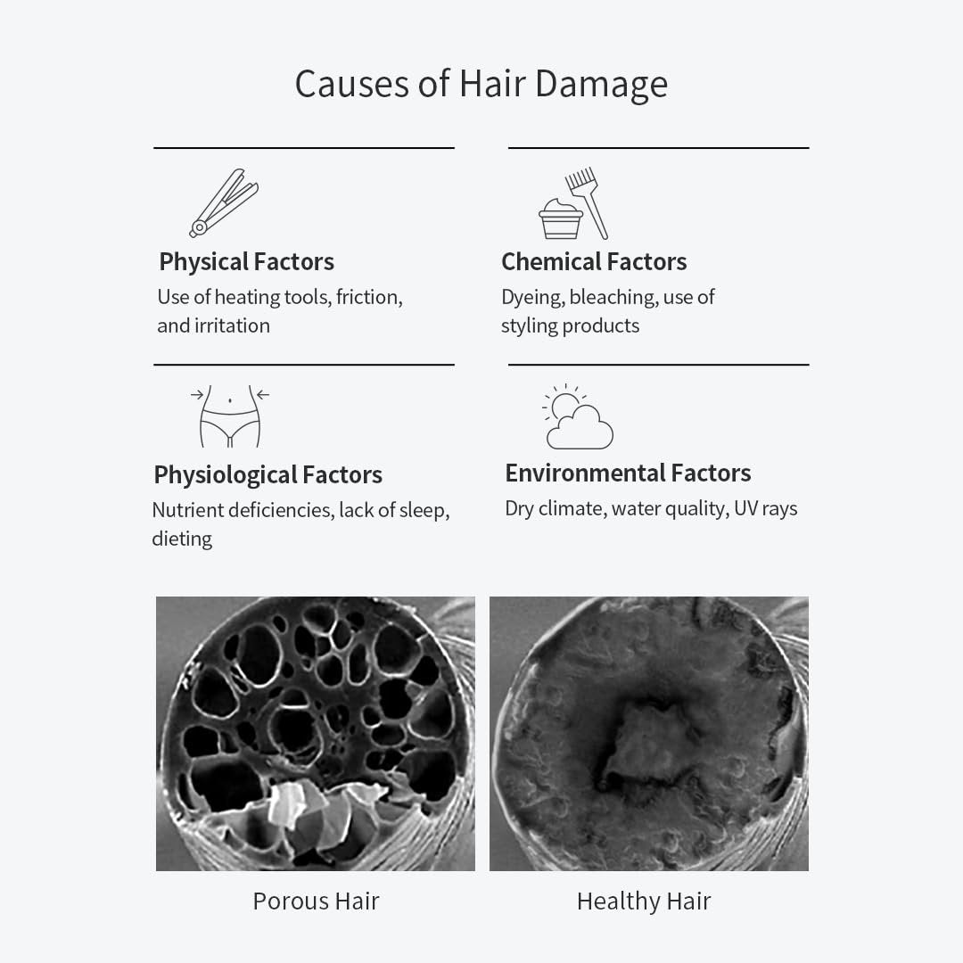 GROWUS Damage Therapy Shampoo - Salicylic Acid, Niacinamide, Dexpanthenol, Protein - Nourishing Shampoo for Frizzy and Damaged Hair, Paraben & Sulfate Free, 16.9 Fl Oz (500ml) Avelisse