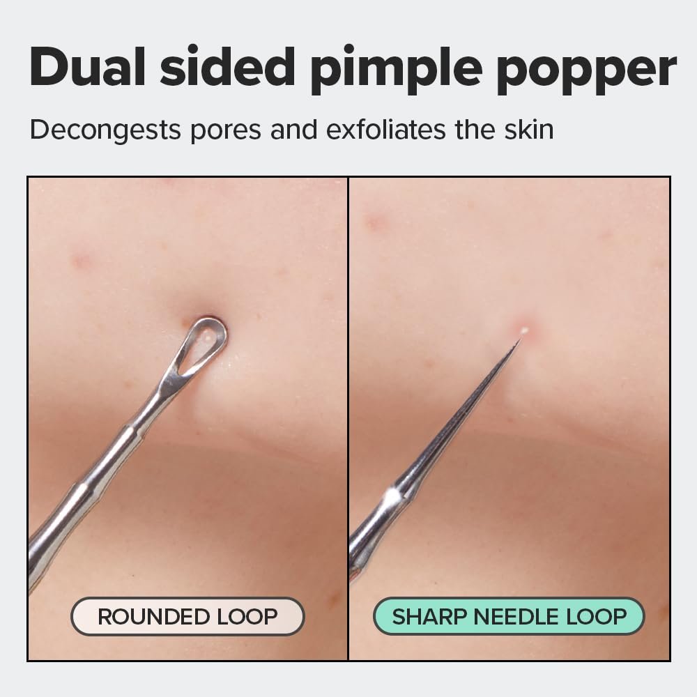I DEW CARE Proper Popper Dual-Tip Pimple Tool – Stainless Steel Blackhead Remover & Blemish Extractor - görsel 7