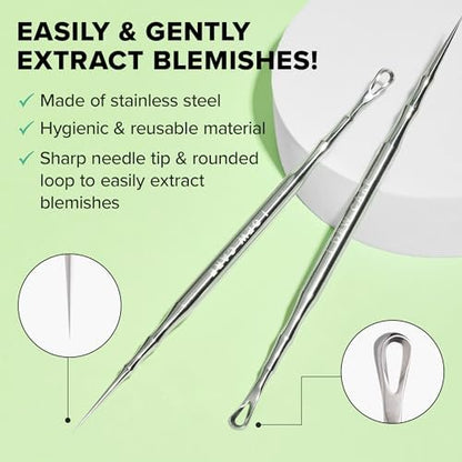 I DEW CARE Proper Popper Dual-Tip Pimple Tool – Stainless Steel Blackhead Remover & Blemish Extractor