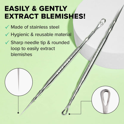 I DEW CARE Proper Popper Dual-Tip Pimple Tool – Stainless Steel Blackhead Remover & Blemish Extractor