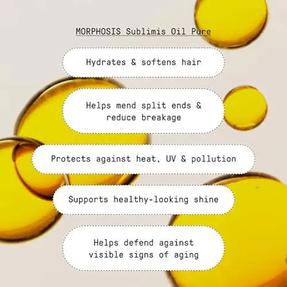 FRAMESI Morphosis Sublimis Pure Hair Oil 3.4 fl oz - Moisturizing & Revitalizing Treatment with Natural Ingredients, Color Safe Avelisse