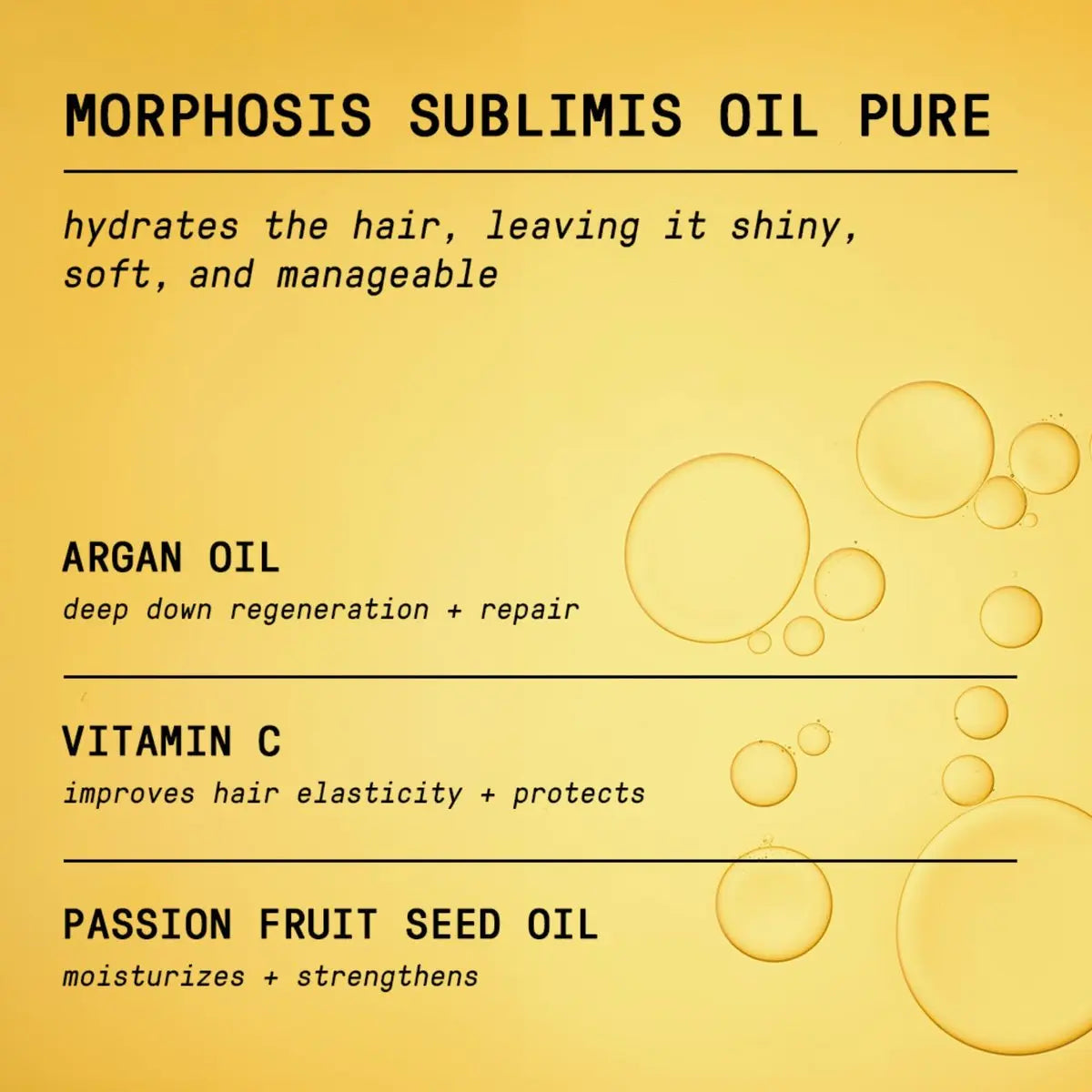 FRAMESI Morphosis Sublimis Pure Hair Oil 3.4 fl oz - Moisturizing & Revitalizing Treatment with Natural Ingredients, Color Safe Avelisse