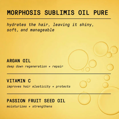 FRAMESI Morphosis Sublimis Pure Hair Oil 3.4 fl oz - Moisturizing & Revitalizing Treatment with Natural Ingredients, Color Safe Avelisse