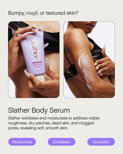 Topicals Slather Exfoliating Body Serum - With Retinol, Squalane, Urea and AHAs for Bumpy, Rough or Textured Skin - AHA Exfoliating Serum for Body (5 Fl Oz) Avelisse