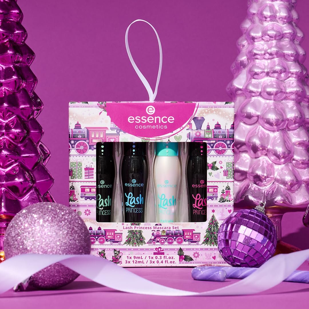 Essence Lash Princess Mascara Holiday Gift Set - 4 Vegan & Cruelty-Free Mascaras for False Lash Effect, Waterproof, Primer, Curl & Volume - Stocking Stuffer for Beauty Lovers - görsel 5