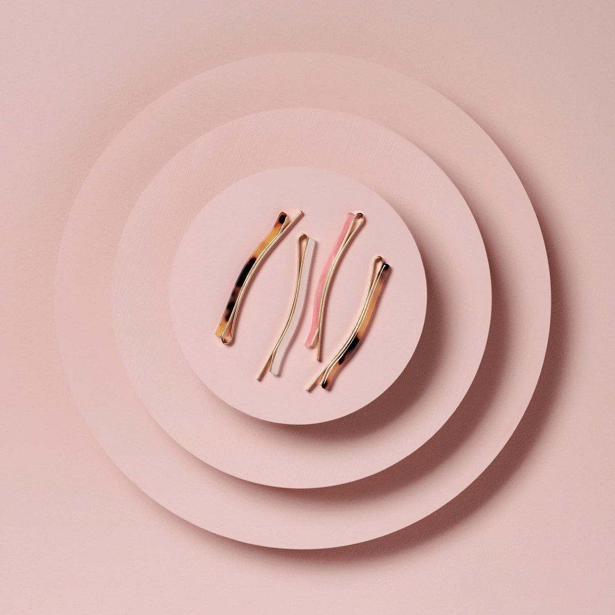 The Hair Edit Marble Bobby Pins - Slim Multicolor Tortoise Acetate Fashion Hair Clips, 4 Pack - görsel 12