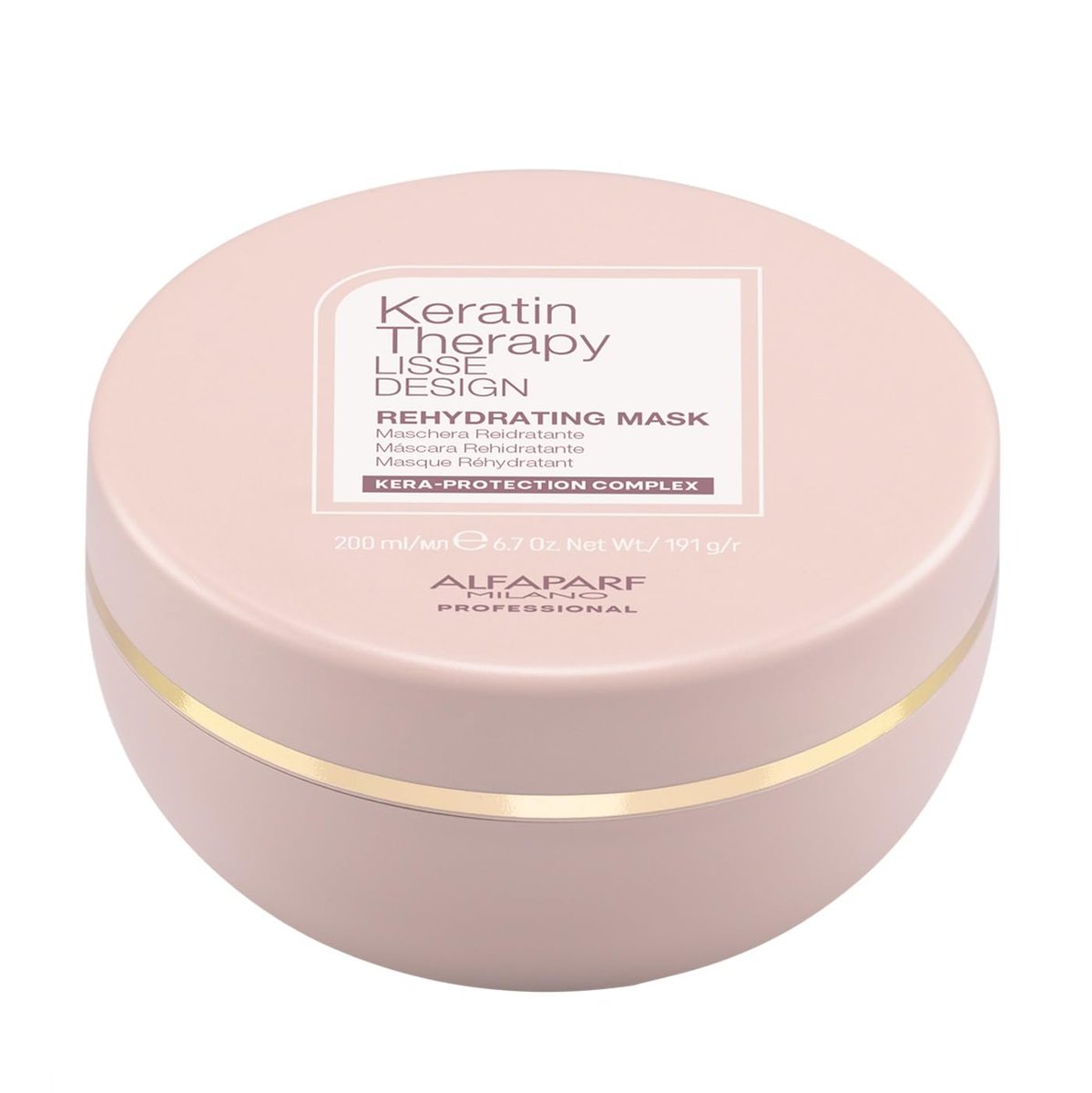 Alfaparf Milano Lisse Design Keratin Therapy Rehydrating Hair Mask - Post Keratin Treatment Deep Conditioner for Frizz Control & Moisture - 6.7 oz Avelisse