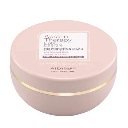 Alfaparf Milano Lisse Design Keratin Therapy Rehydrating Hair Mask - Post Keratin Treatment Deep Conditioner for Frizz Control & Moisture - 6.7 oz Avelisse