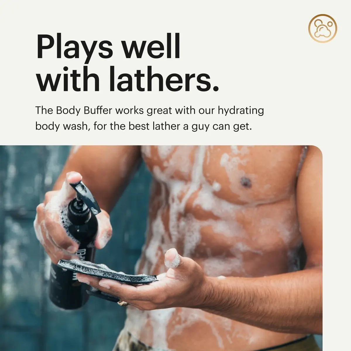 MANSCAPED® The Body Buffer Premium Silicone Scrubber - Nourishing, Cleaning & Exfoliating Body Brush for Shower Avelisse