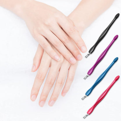 Professional V-Shaped Cuticle Pusher & Trimmer Set - 12-Piece Manicure Kit for Dead Skin Removal, Toe Nail Care, Home & Salon Use