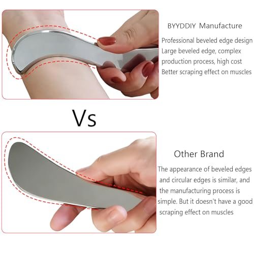 BYYDDIY 3-in-1 Stainless Steel Muscle Scraper Tool Set – Scraping Massage Tools for Physical Therapy, Derma Edge & Gua Sha Massage Avelisse