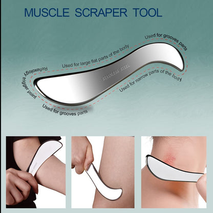 BYYDDIY 3-in-1 Stainless Steel Muscle Scraper Tool Set – Scraping Massage Tools for Physical Therapy, Derma Edge & Gua Sha Massage Avelisse