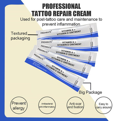 Proamate 50-Pack Tattoo Aftercare Cream & Scar Repair Gel – Microblading Ointment with Vitamin A & D for Healing