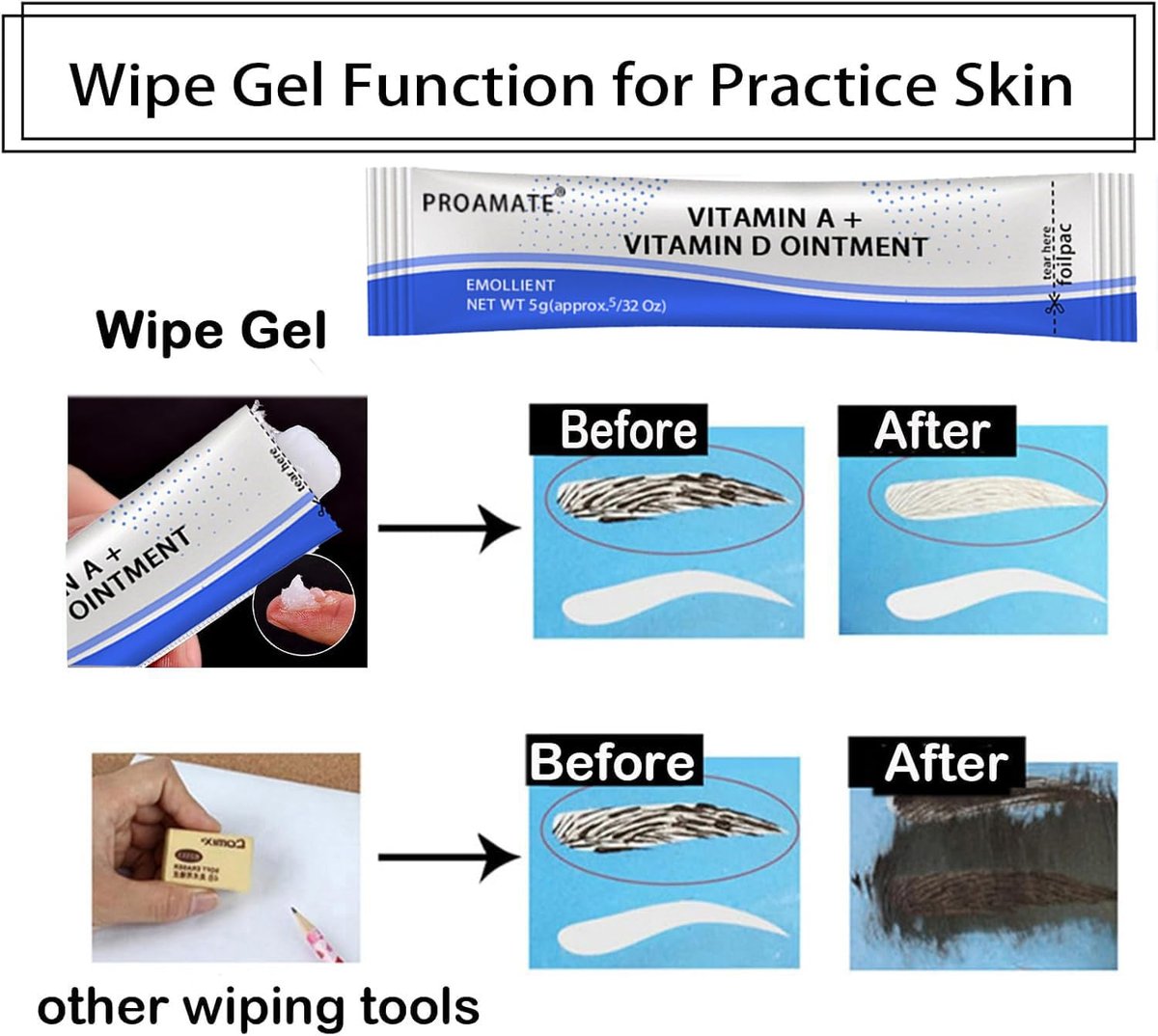 Proamate 50-Pack Tattoo Aftercare Cream & Scar Repair Gel – Microblading Ointment with Vitamin A & D for Healing - görsel 5