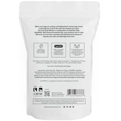 Aromasong Tea Tree Foot Soak with Dead Sea Salt & Magnesium Flakes – Refreshing Foot Bath Salts for Relaxation, Odor Control & Soft Skin (14 oz)