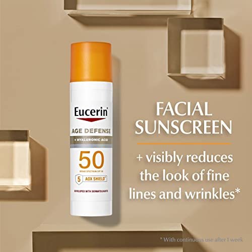 Eucerin Sun Advanced Hydration SPF 50 Sunscreen Lotion + Age Defense Face Sunscreen SPF 50, Hyaluronic Acid, Hypoallergenic, 2-Pack Avelisse
