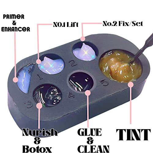 2-in-1 Lash Lift & Brow Lamination Lotion Palette with Silicone Tray – 6 Function Container for Eyelash Perm & Tint - görsel 6