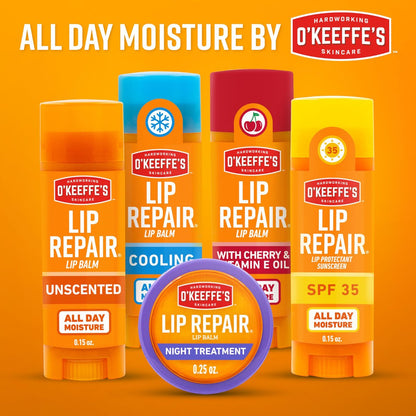 O'Keeffe's Lip Repair Lip Balm Twin Pack – Cooling Relief for Dry, Cracked Lips