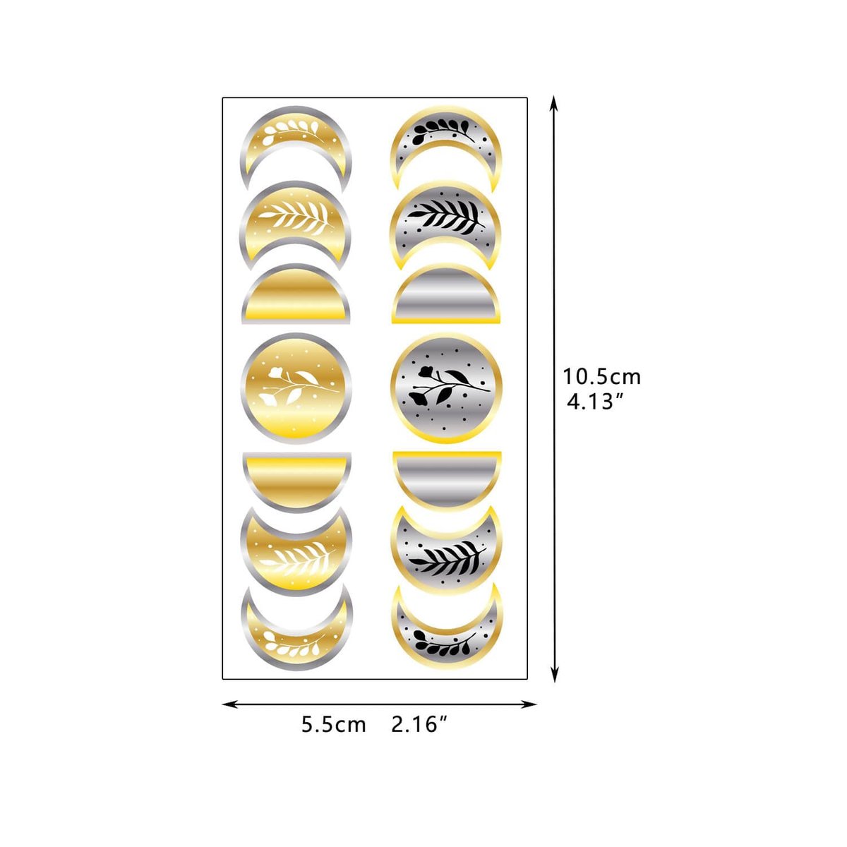 Glaryyears Metallic Gold Temporary Tattoos, 18-Pack Long-lasting Fake Tattoo Stickers, Small Size Variety Pack Realistic Tattoos for Women Adults Girls on Face Body Hand Arm Neck - görsel 5