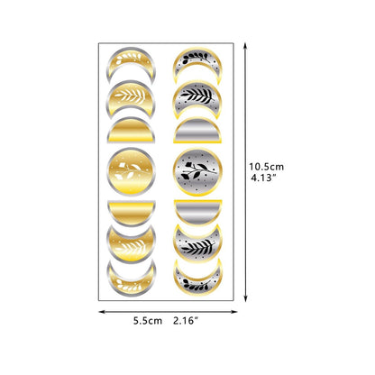 Glaryyears Metallic Gold Temporary Tattoos, 18-Pack Long-lasting Fake Tattoo Stickers, Small Size Variety Pack Realistic Tattoos for Women Adults Girls on Face Body Hand Arm Neck