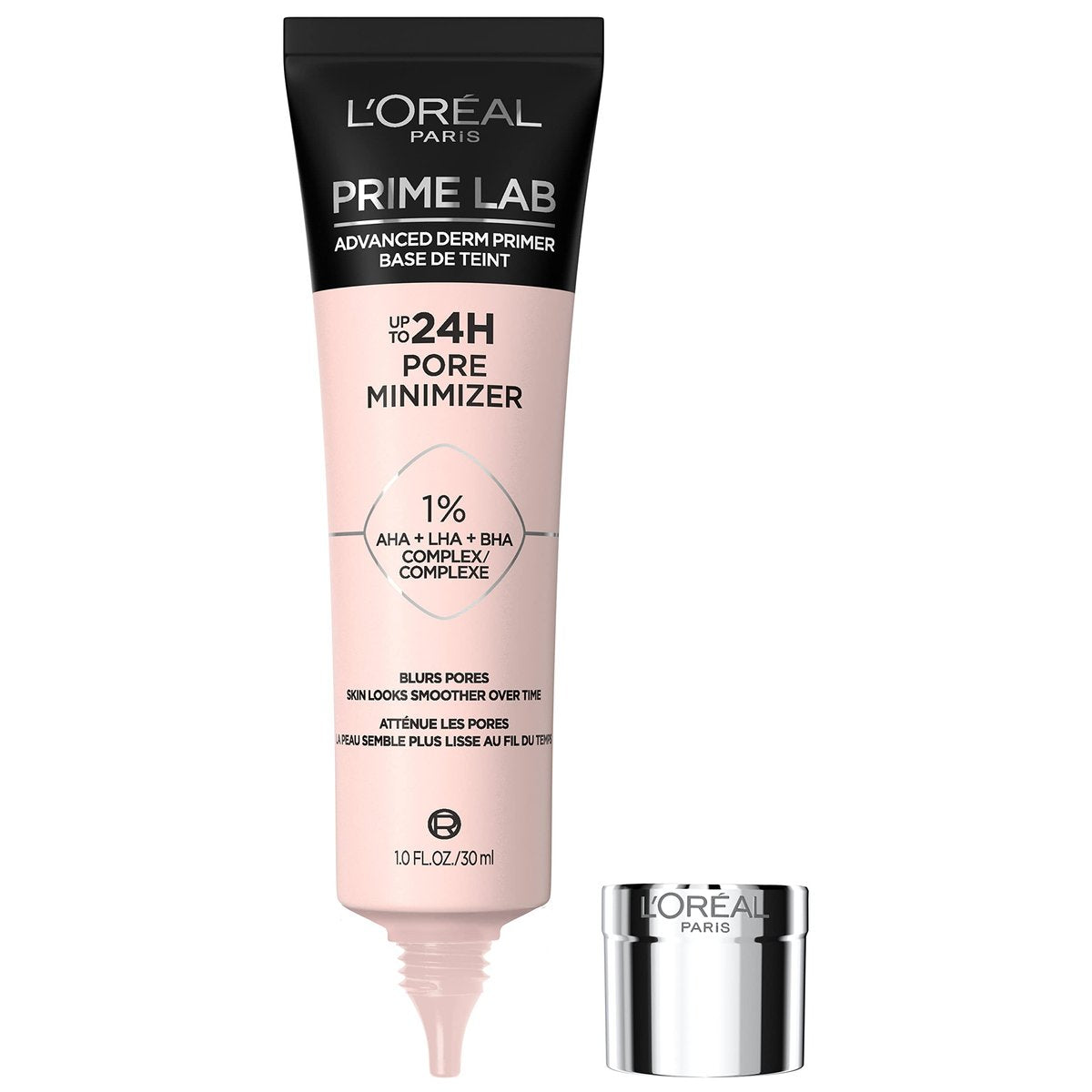 L'Oreal Paris Prime Lab Up to 24H Pore Minimizer Face Primer - Infused with AHA, LHA, BHA Complex to Smooth Skin & Extend Makeup Wear, 1.01 Fl Oz Avelisse