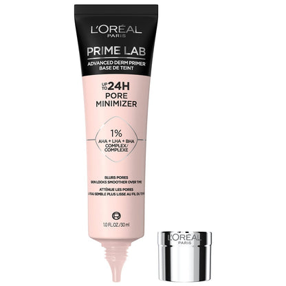 L'Oreal Paris Prime Lab Up to 24H Pore Minimizer Face Primer - Infused with AHA, LHA, BHA Complex to Smooth Skin & Extend Makeup Wear, 1.01 Fl Oz Avelisse