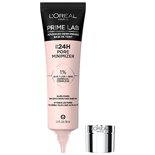 L'Oreal Paris Prime Lab Up to 24H Pore Minimizer Face Primer - Infused with AHA, LHA, BHA Complex to Smooth Skin & Extend Makeup Wear, 1.01 Fl Oz Avelisse