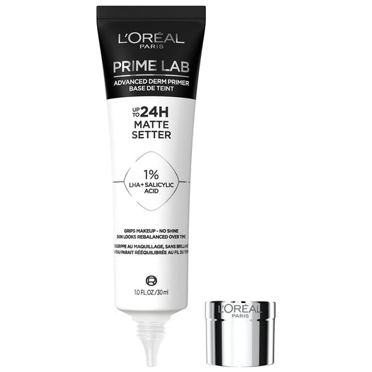 L'Oreal Paris Prime Lab Up to 24H Matte Setter Face Primer with Salicylic Acid – No Shine Finish, 1.01 Fl Oz