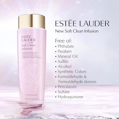 Estée Lauder Soft Clean Infusion Hydrating Skin Essence Face Lotion Toner with Amino Acid + Waterlily, 13.5 Fl Oz Avelisse