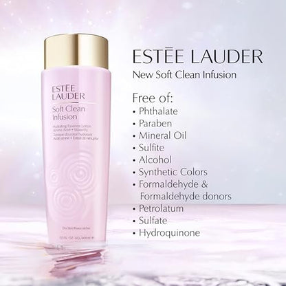 Estée Lauder Soft Clean Infusion Hydrating Skin Essence Face Lotion Toner with Amino Acid + Waterlily, 13.5 Fl Oz Avelisse