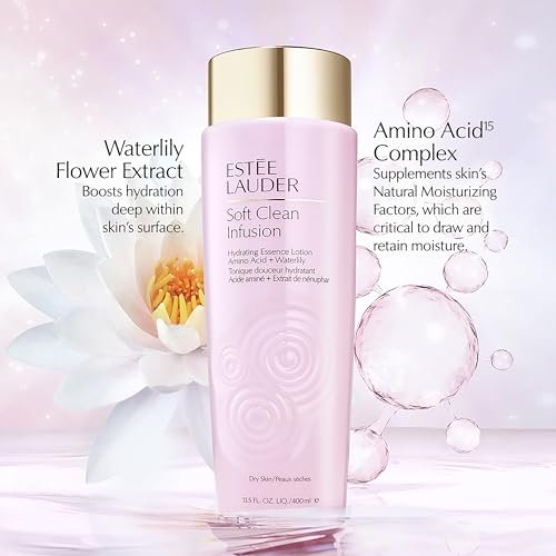 Estée Lauder Soft Clean Infusion Hydrating Skin Essence Face Lotion Toner with Amino Acid + Waterlily, 13.5 Fl Oz Avelisse
