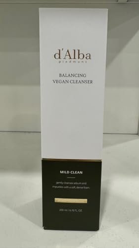 d'alba Piedmont Italian White Truffle Mild Skin Balancing Vegan Cleanser - Hydrating & Calming pH Cleanser for Sensitive Skin, 6.76 oz Avelisse