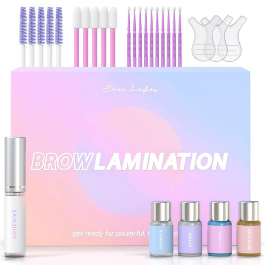 Eyebrow Lamination Kit by Beau | Professional DIY Brow Lift with Keratin Conditioning for Fuller, Thicker Brows - Long Lasting Results (Pack of 11) Avelisse