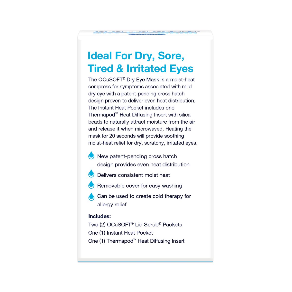 OCuSOFT Dry Eye Mask Premium – Blue, 1 Count – Natural Moisture Therapy for Dry Eyes Avelisse