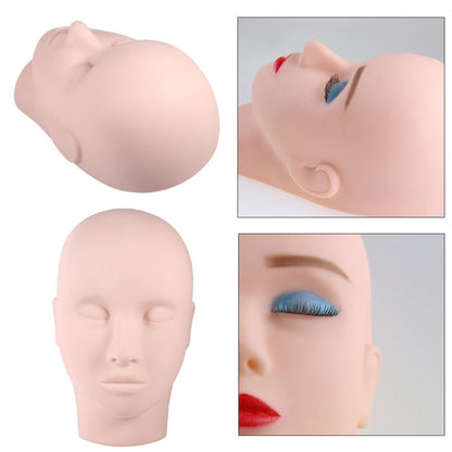 Ymiko Upgraded Makeup Eyelash Extension Practice Head – Soft Touch Rubber Mannequin for Training