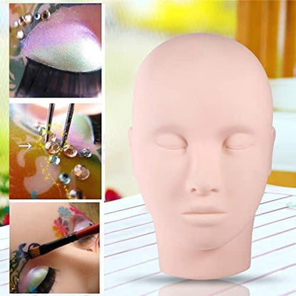 Ymiko Upgraded Makeup Eyelash Extension Practice Head – Soft Touch Rubber Mannequin for Training