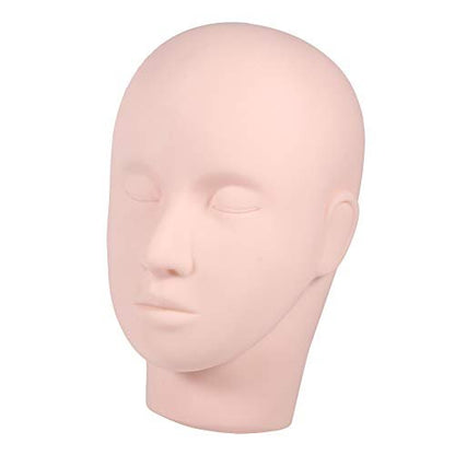 Ymiko Upgraded Makeup Eyelash Extension Practice Head – Soft Touch Rubber Mannequin for Training